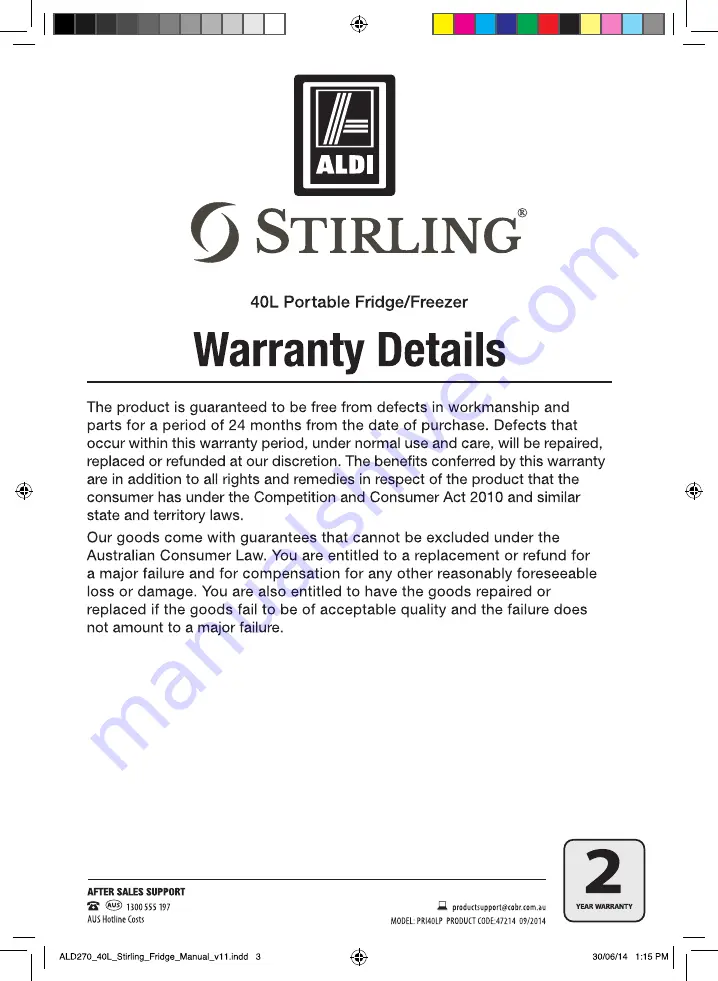 Stirling PRI40LP Instruction Manual Download Page 4