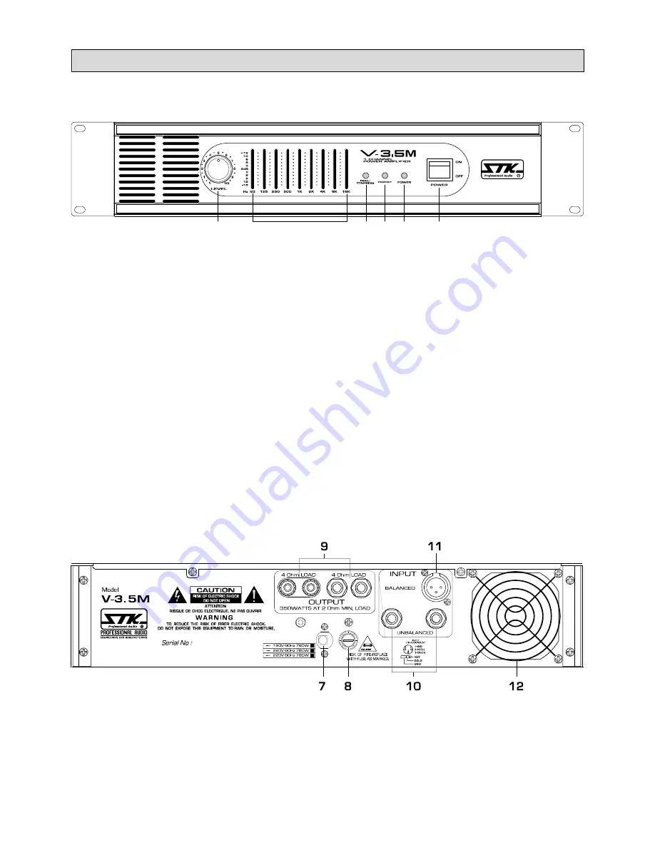 STK Professional Audio V-3.5M Owner'S Manual Download Page 7