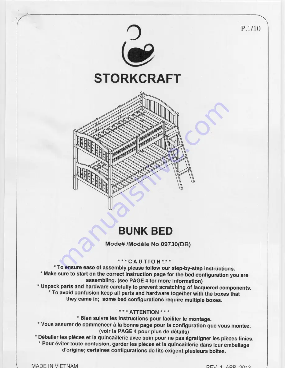 Stork Craft 09730 User Manual Download Page 1