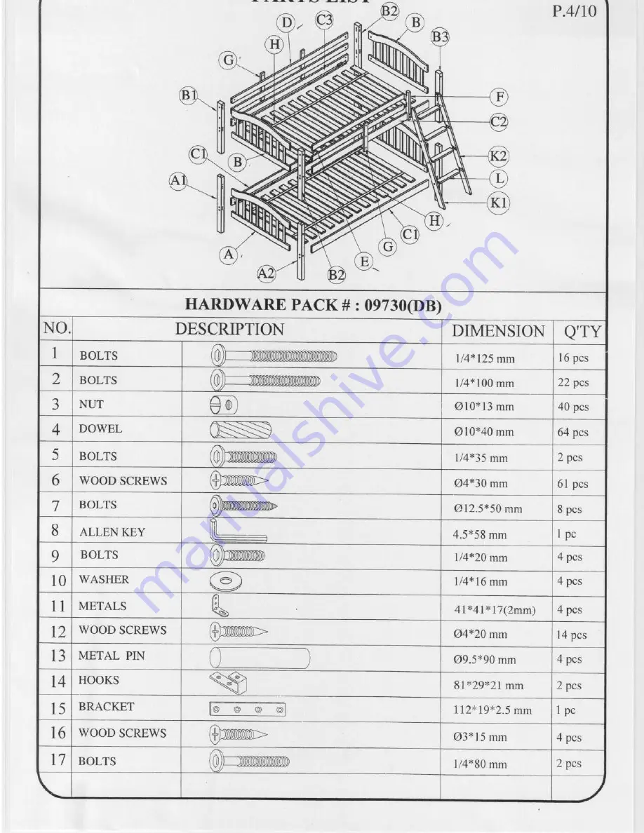 Stork Craft 09730 User Manual Download Page 4