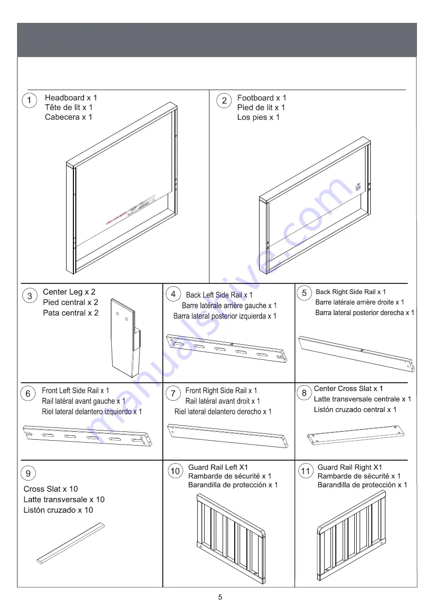 Storkcraft SLUMBER 05361-0-KM Series Assembly Instructions Manual Download Page 5