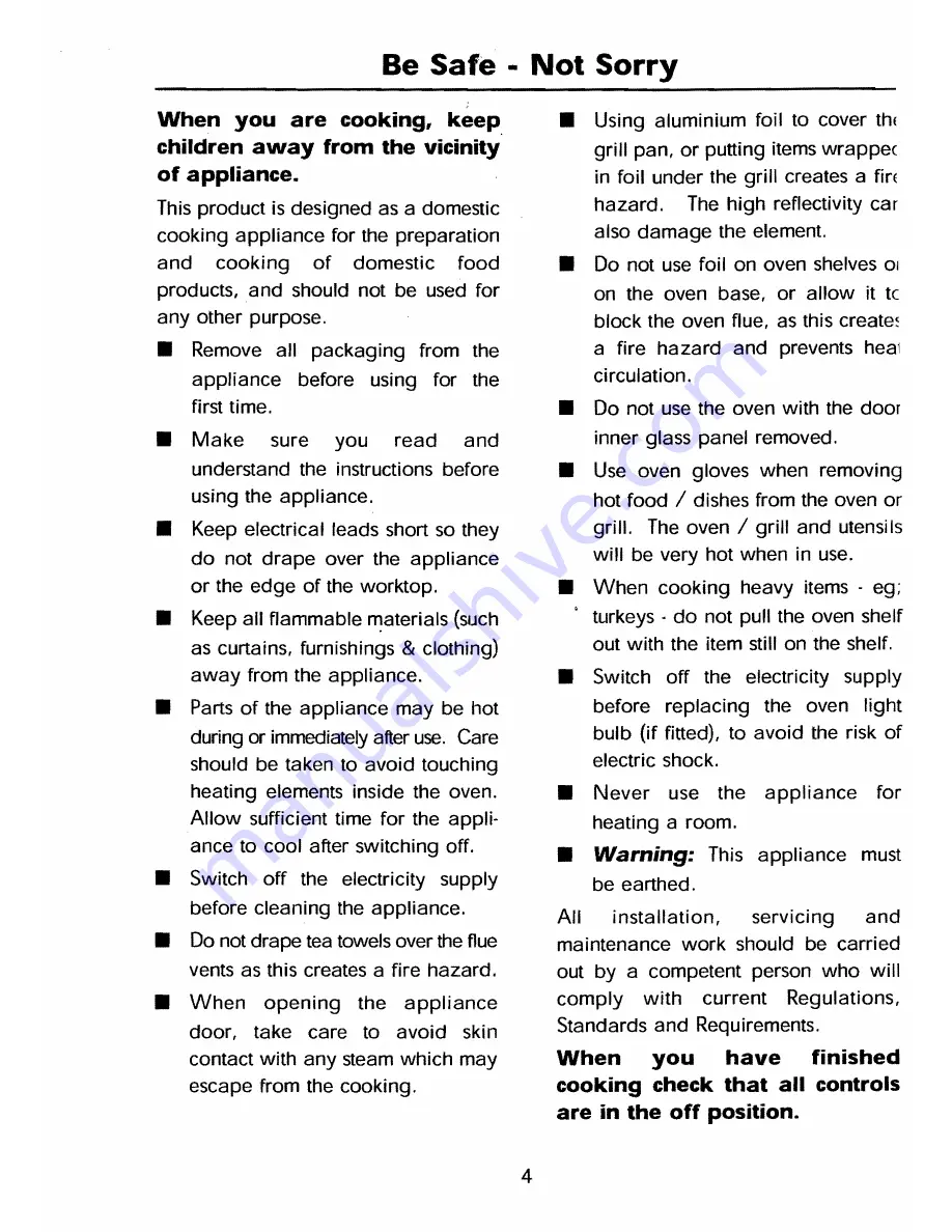 STOVES EFa600H User & Installation Instructions Manual Download Page 5