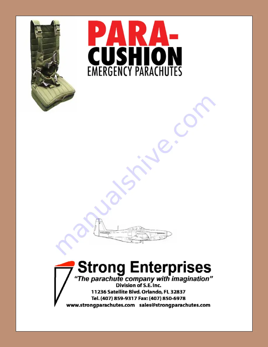 Strong Enterprises Para-Cushion 306 Squadron Seat Скачать руководство пользователя страница 1