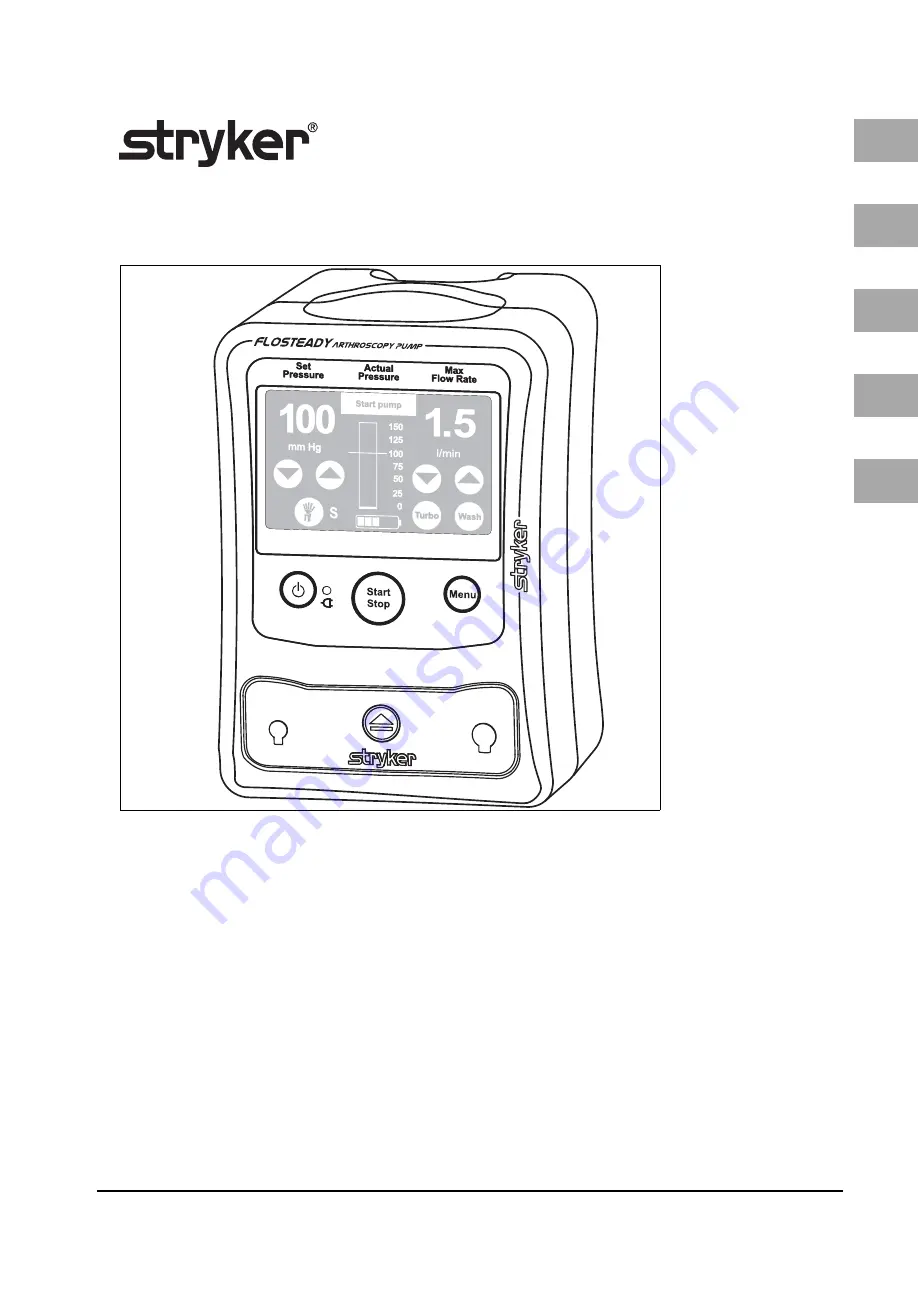 Stryker Flosteady Arthroscopy Pump 200 Скачать руководство пользователя страница 1