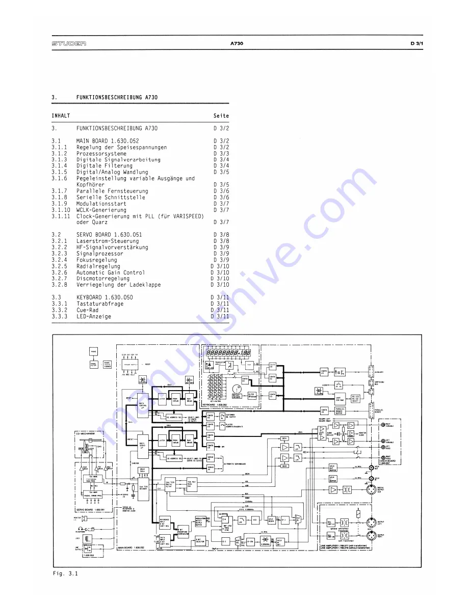 Studer A730 Operating And Service Instructions Download Page 35