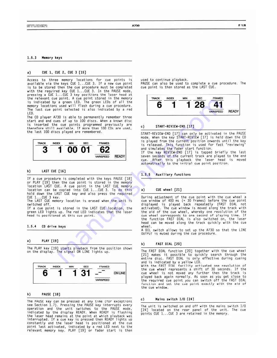 Studer A730 Operating And Service Instructions Download Page 58