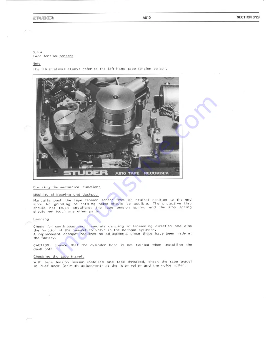 Studer A810 Operating And Service Instructions Download Page 93