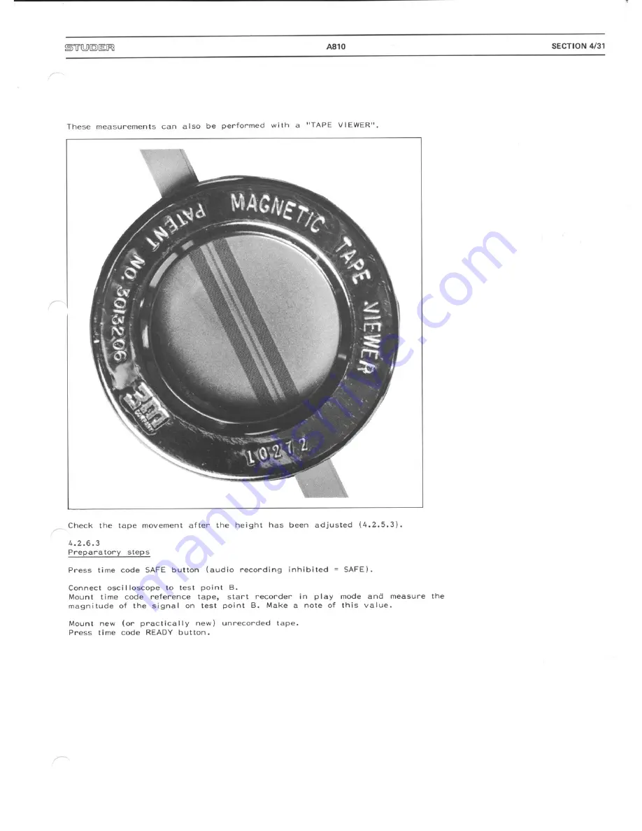 Studer A810 Operating And Service Instructions Download Page 160