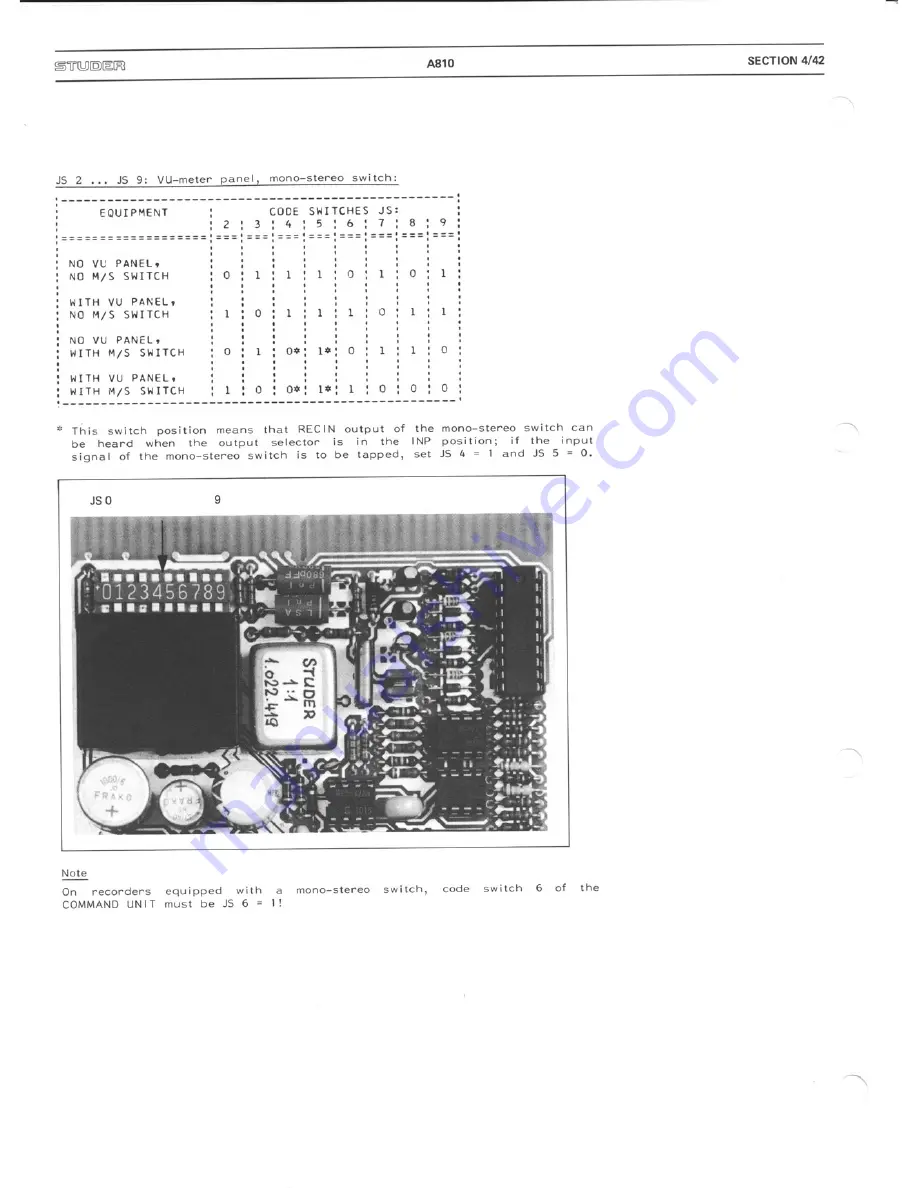 Studer A810 Operating And Service Instructions Download Page 171