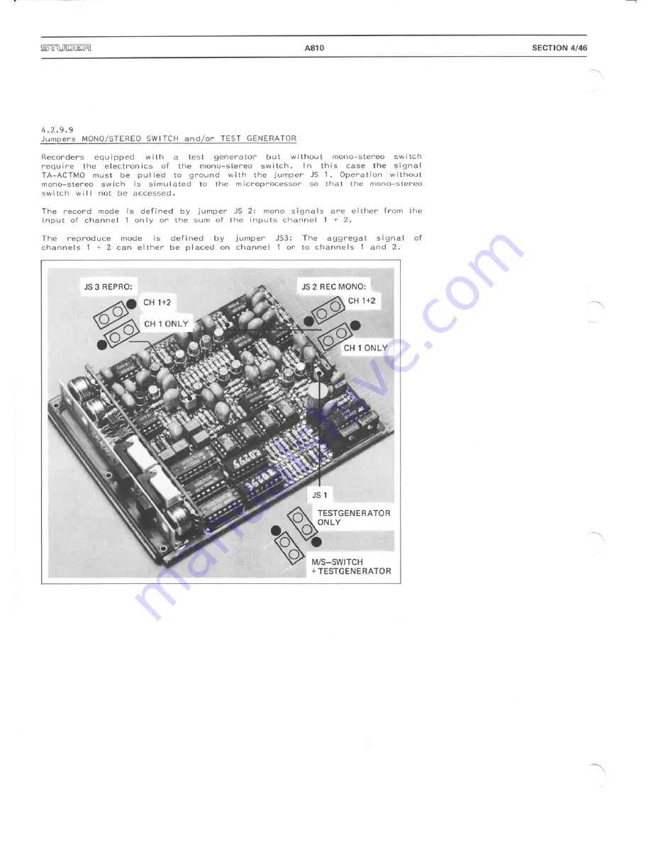 Studer A810 Operating And Service Instructions Download Page 175