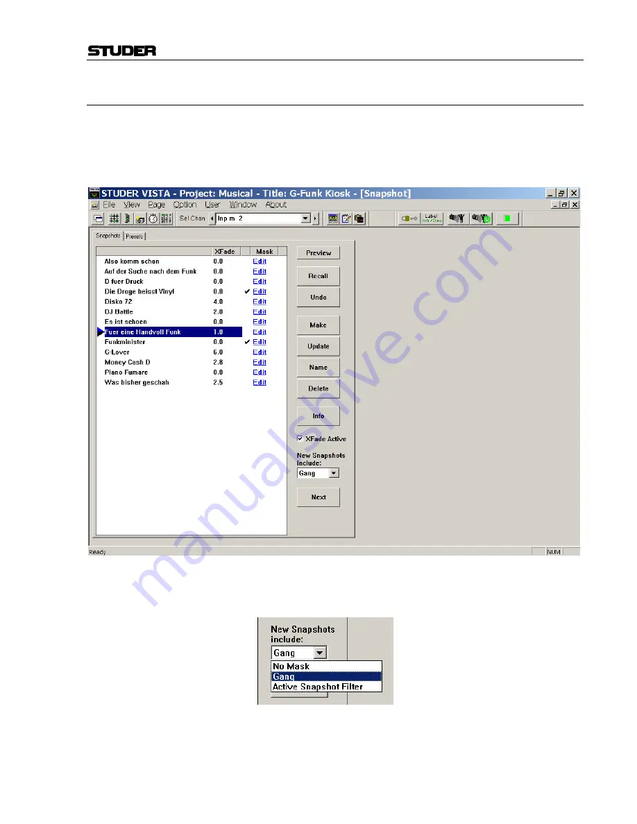 Studer Vista Operating Instructions Manual Download Page 179