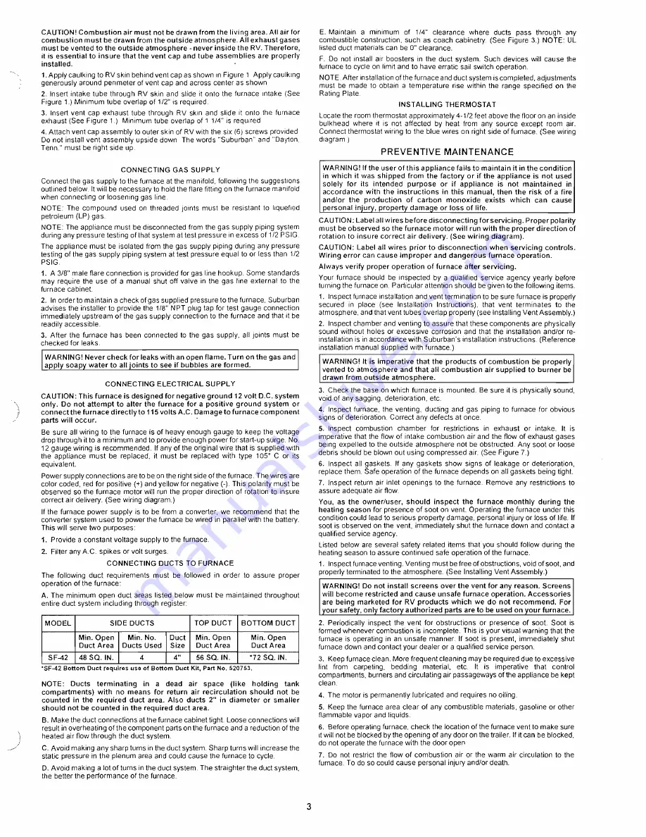 Suburban SF-42 Installation Instructions Manual Download Page 5