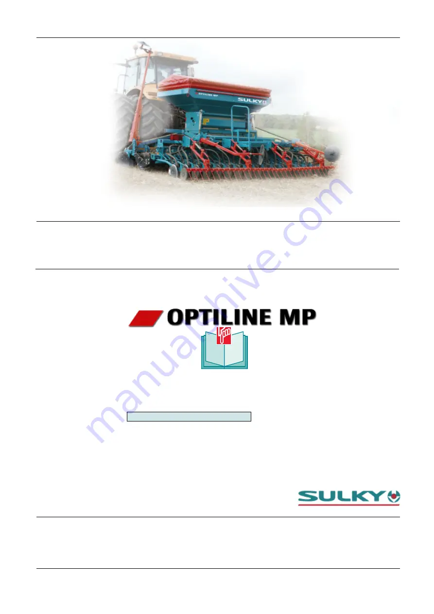 Sulky Optiline MP 3 Original Instructions Manual Download Page 1