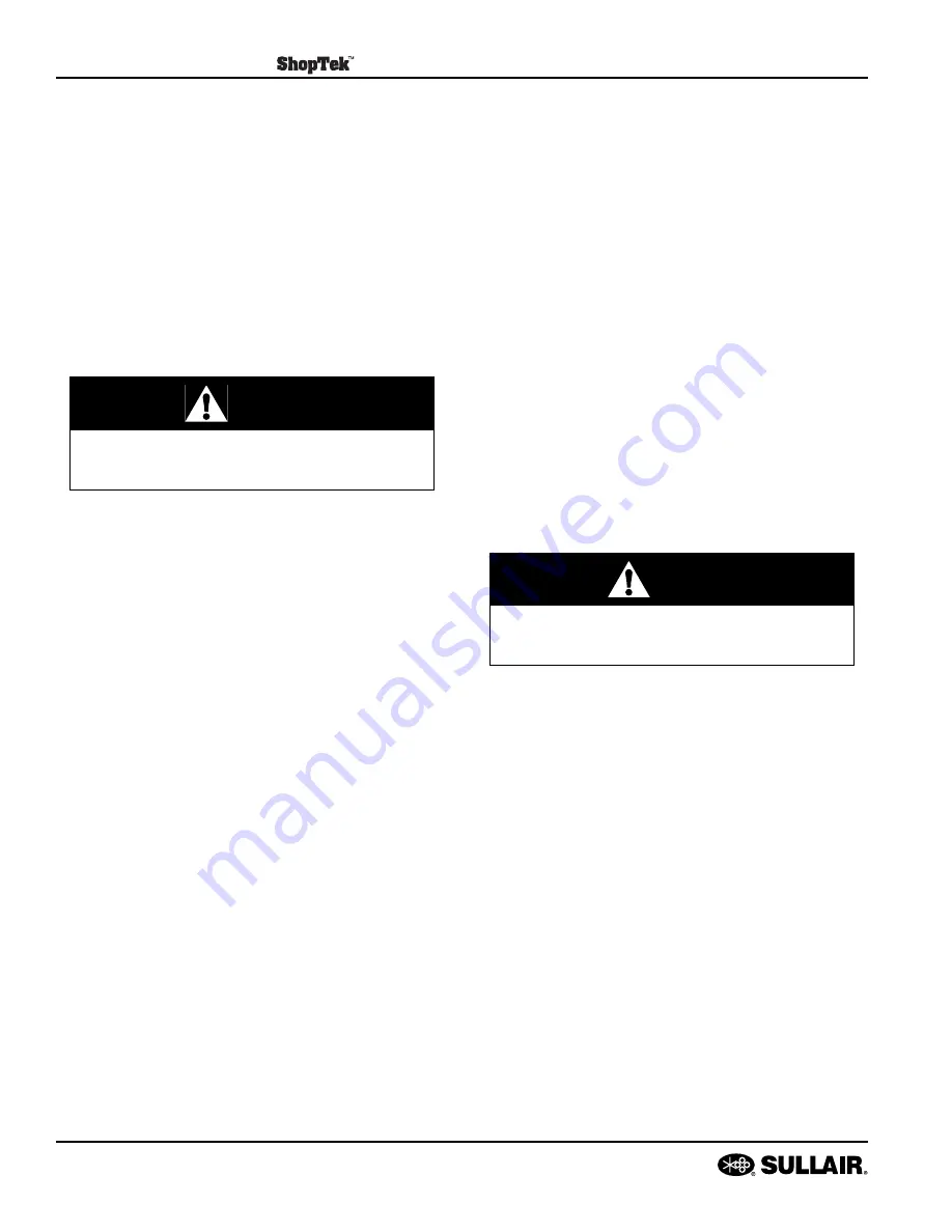 Sullair ShopTek ST18 Operation & Maintenance Manual Download Page 42