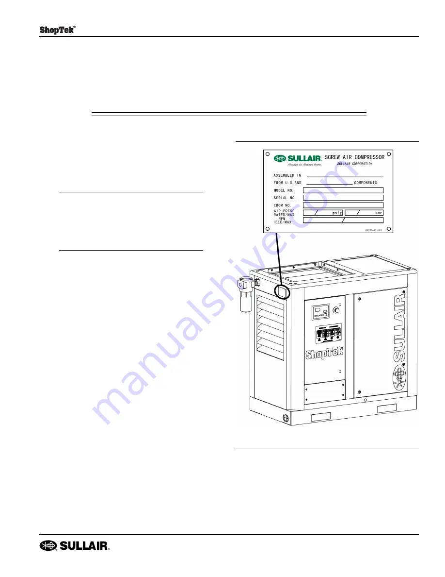 Sullair ShopTek ST18 Operation & Maintenance Manual Download Page 45