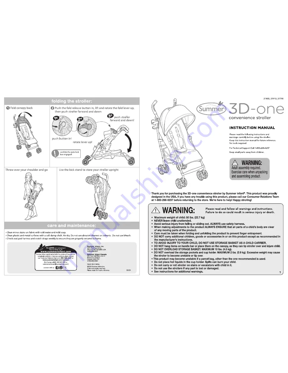 Summer 3-D One Instruction Manual Download Page 1