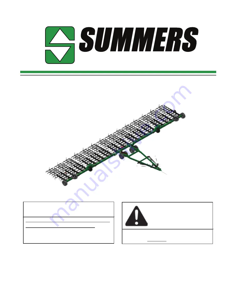 Summers SW4350 Operator'S Manual Download Page 1