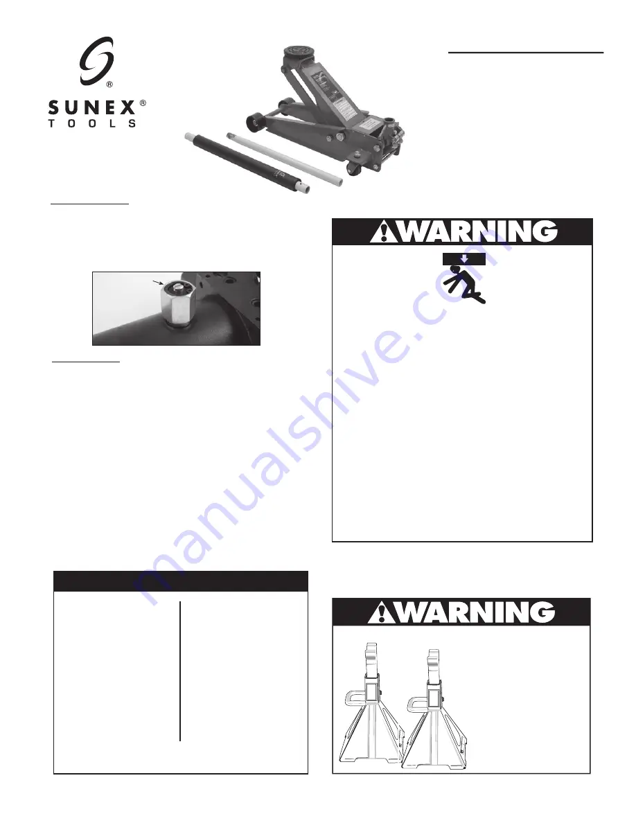 Sunex 66037 Operating Manual Download Page 1