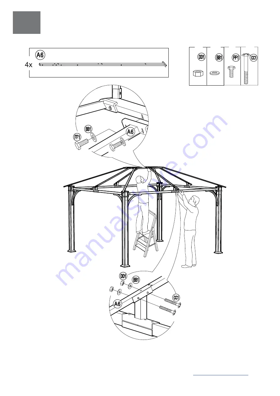 Sunjoy D-GZ840PST-E1 Assembly Instructions Manual Download Page 18