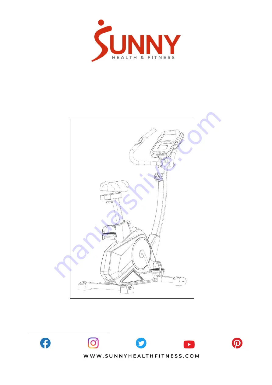 Sunny Health & Fitness SF-B2952 User Manual Download Page 1