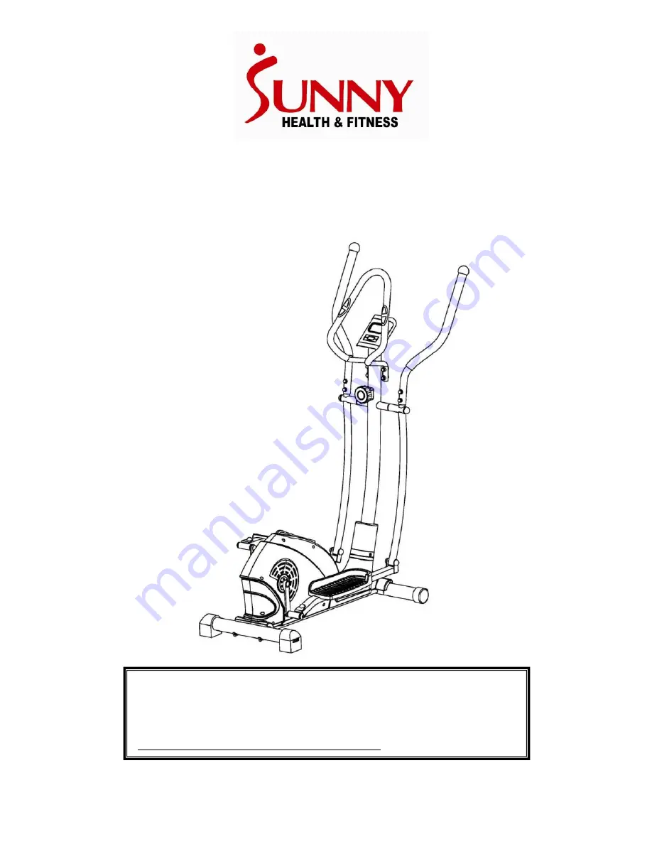 Sunny Health & Fitness SF-E1114 Manual Download Page 1