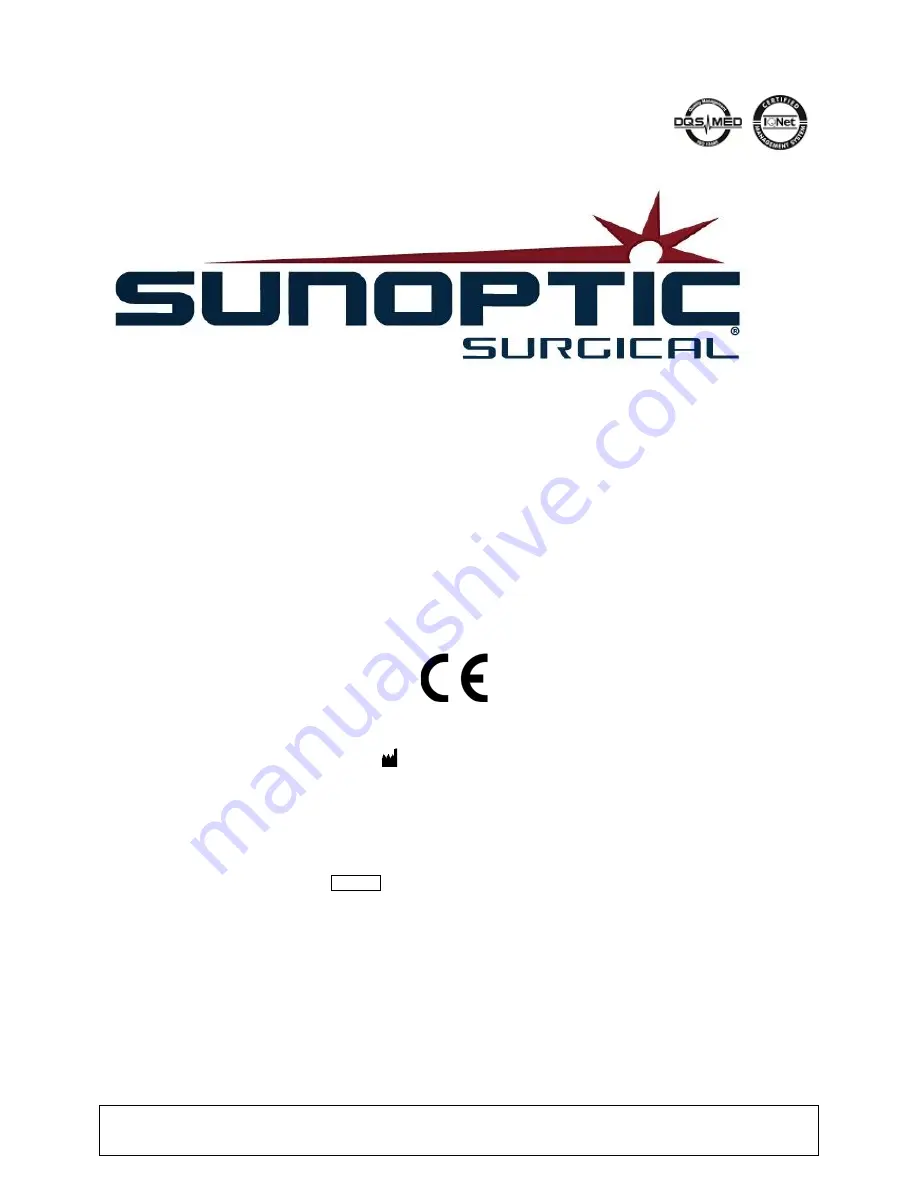 Sunoptic Surgical SSL-3736 Operator'S Manual Download Page 19