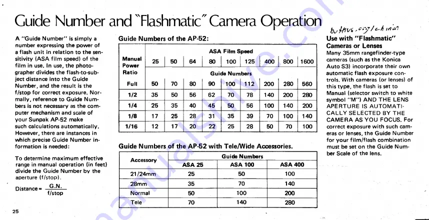 Sunpak AP-52 Owner'S Manual Download Page 28