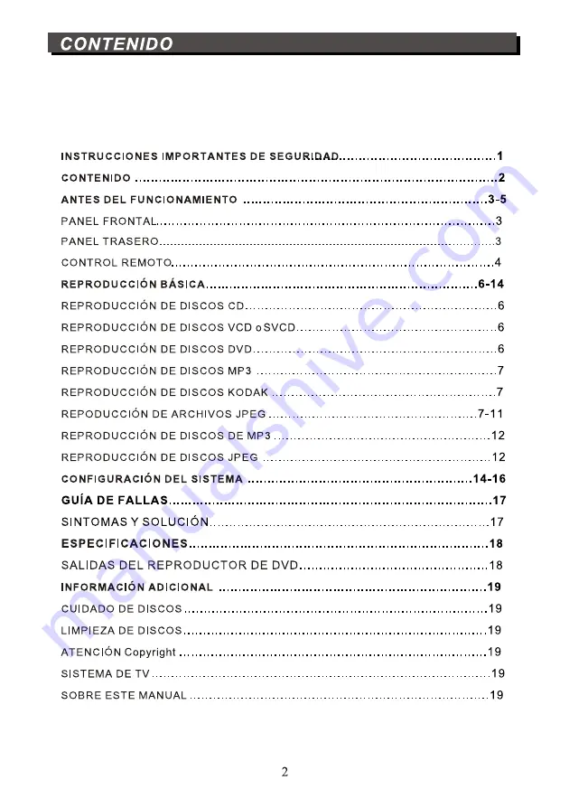 Sunstech DVP-MX115 Скачать руководство пользователя страница 3