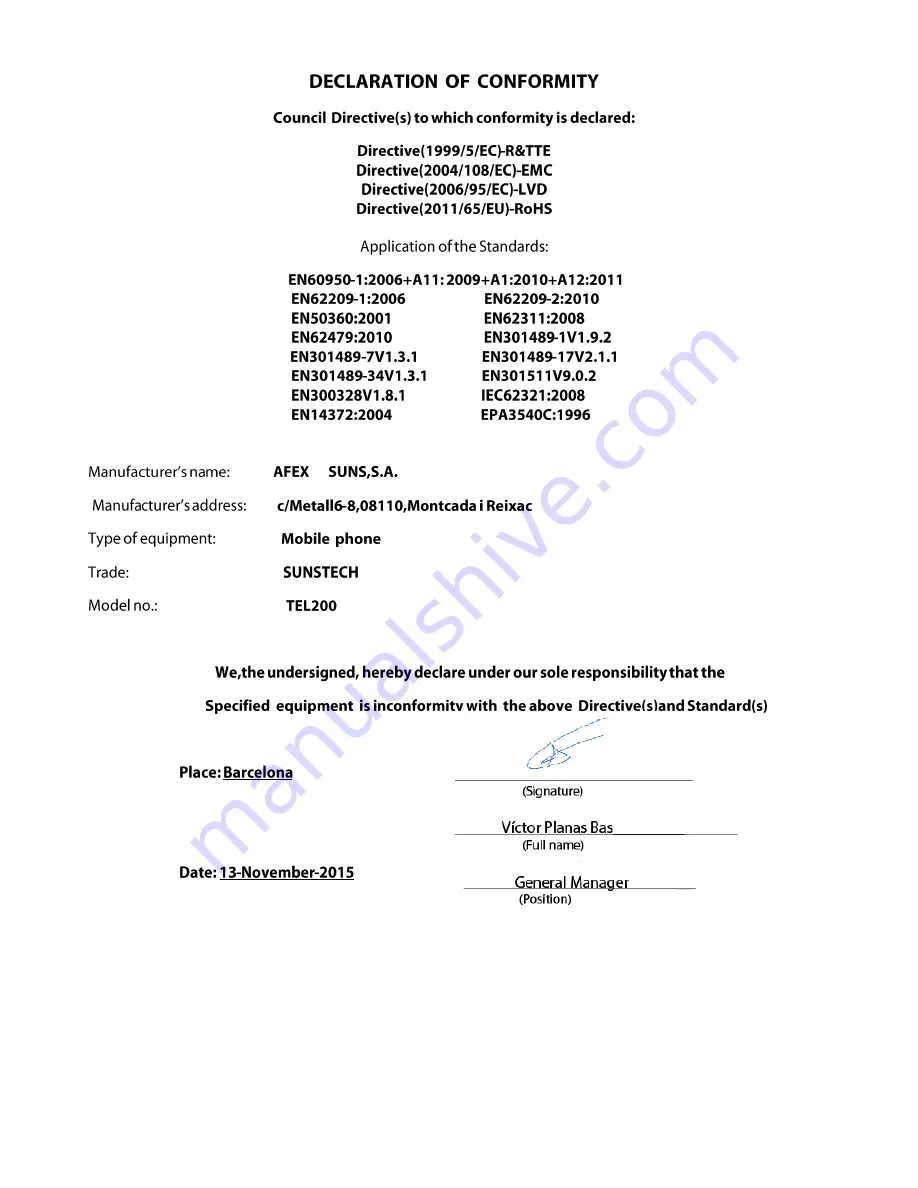 Sunstech Tel200 User Manual Download Page 28