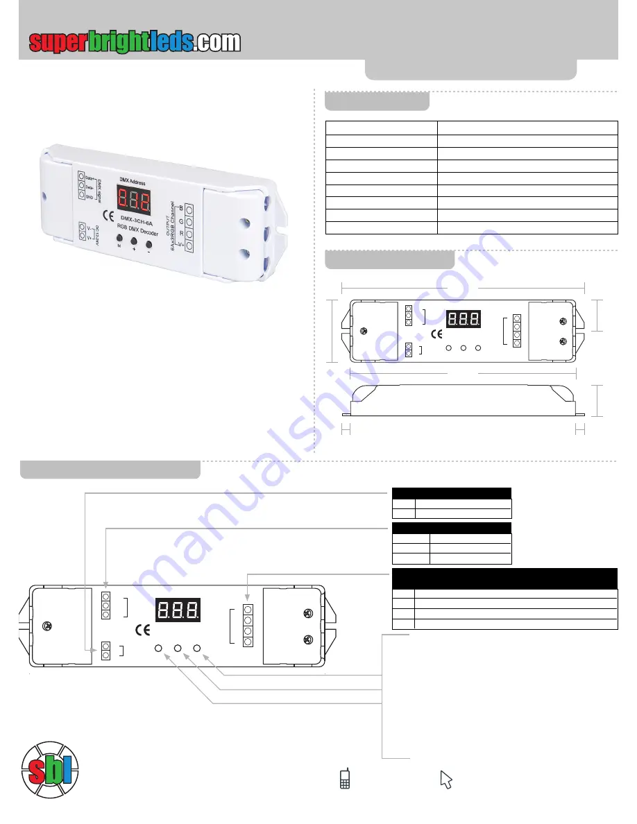 superbrightleds DMX-3CH-6A Instructional Sheet Download Page 1