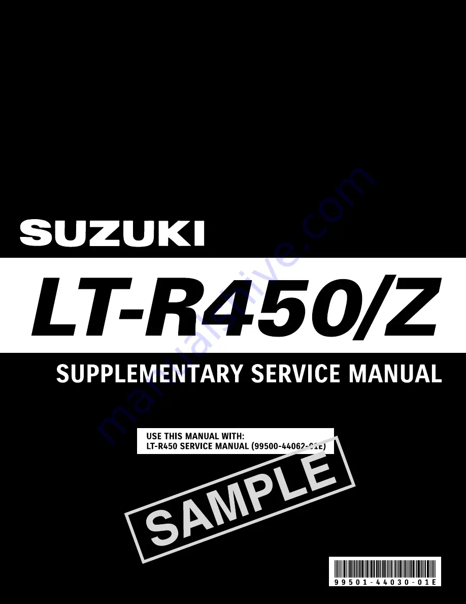 Suzuki 2009 LT-R450 Service Manual Download Page 1