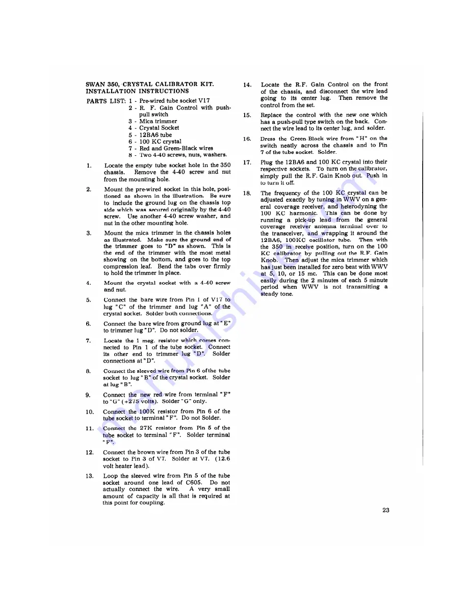 Swann 350 Operation And Maintenance Download Page 24