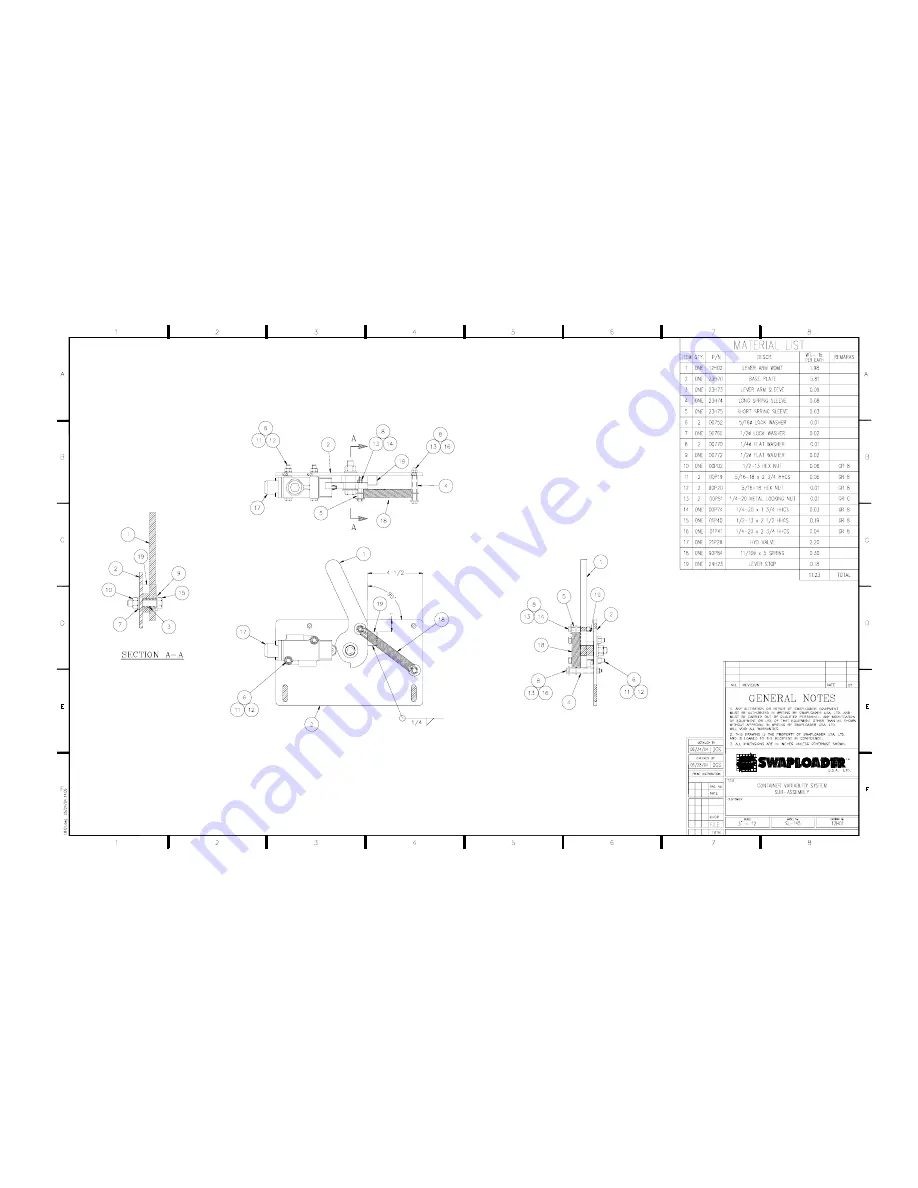 swaploader SL-220 Parts And Operation Manual Download Page 65