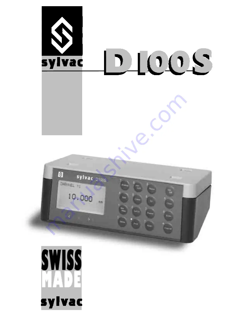 Sylvac D 100S Instructions For Use Manual Download Page 1