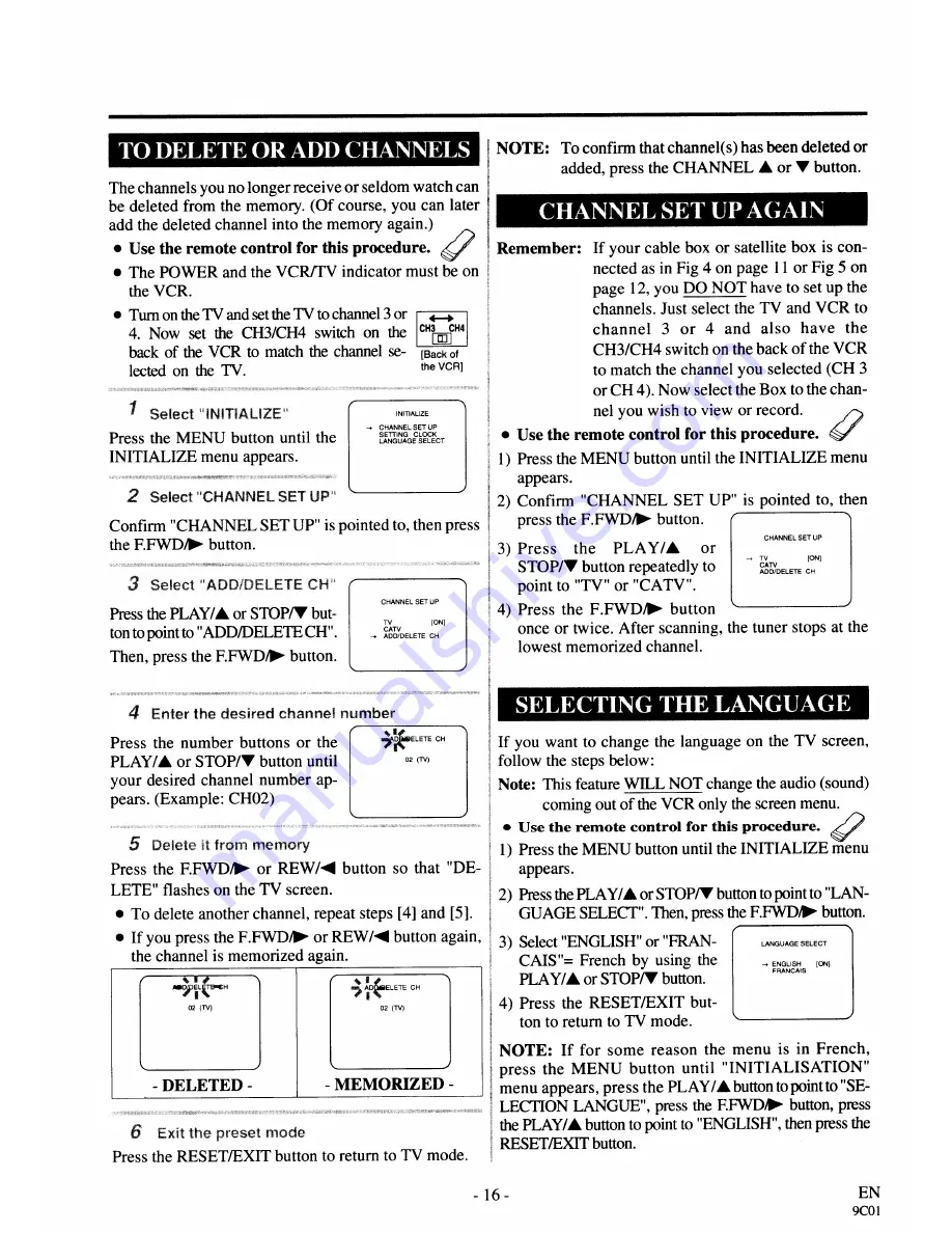 Sylvania 2960CLV Owner'S Manual Download Page 16