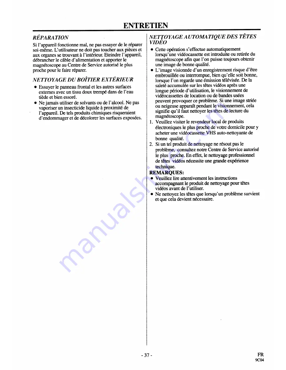 Sylvania 2960CLV Owner'S Manual Download Page 73