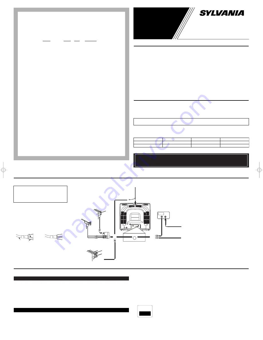 Sylvania 6413CTB, 6419CTB Owner'S Manual Download Page 1