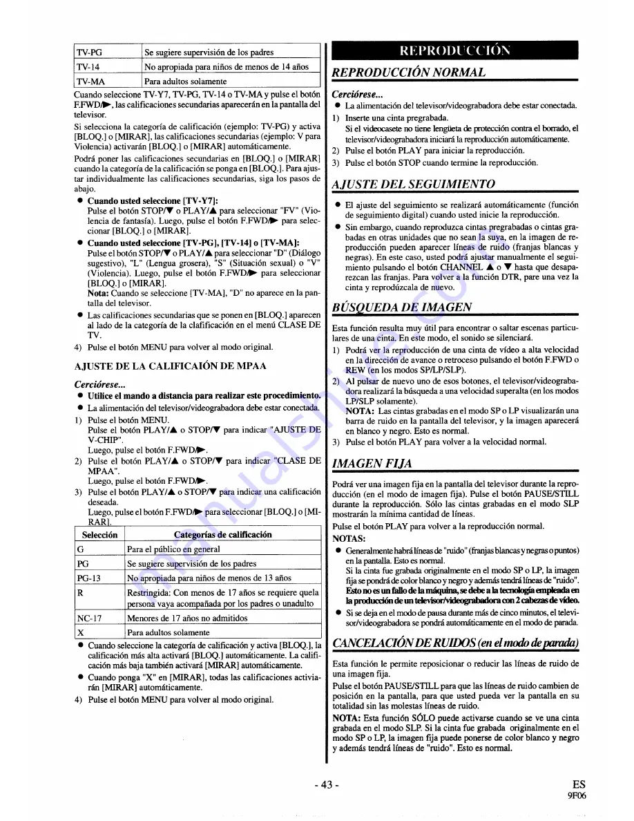 Sylvania SRC13ADV Owner'S Manual Download Page 43