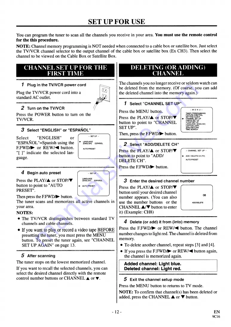 Sylvania SRC19ACV Owner'S Manual Download Page 12