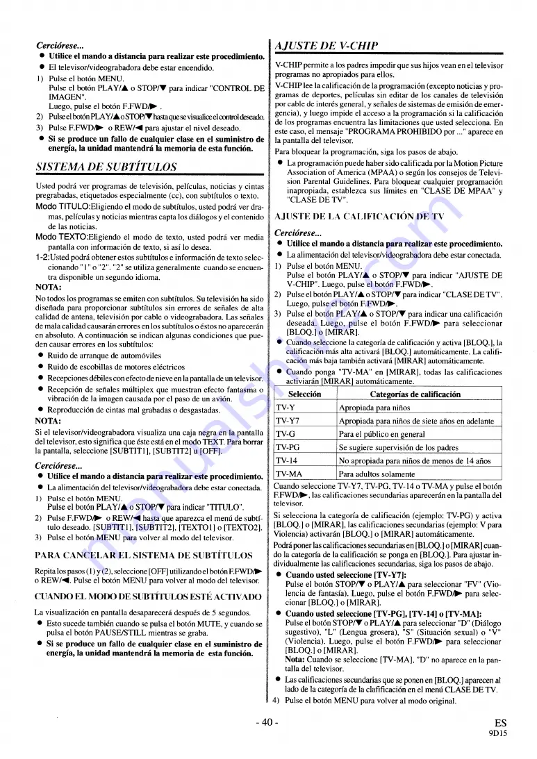 Sylvania SRC19ACV Скачать руководство пользователя страница 40