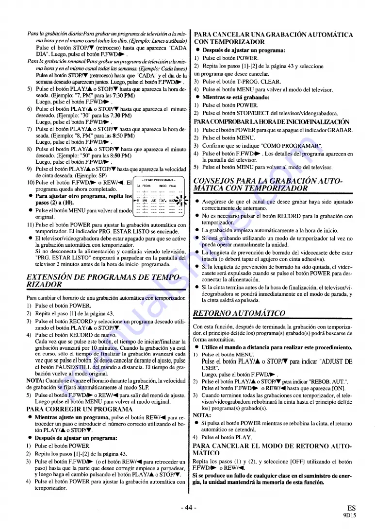 Sylvania SRC19ACV Owner'S Manual Download Page 44