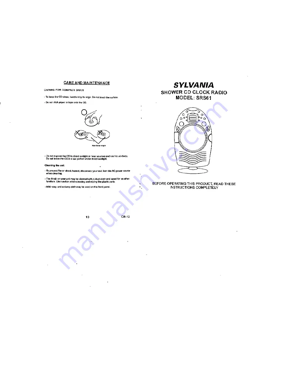 Sylvania SRS61 Скачать руководство пользователя страница 1