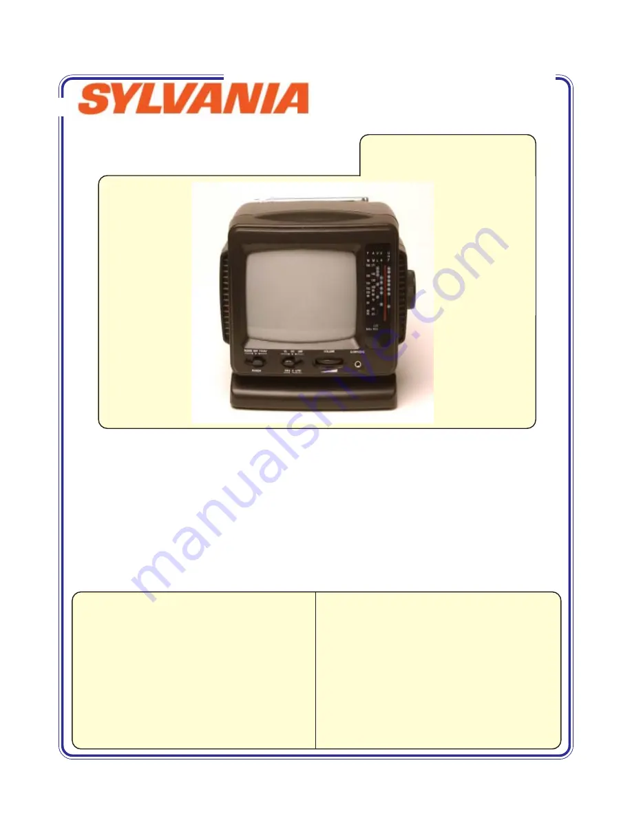 Sylvania SRT068 Скачать руководство пользователя страница 1