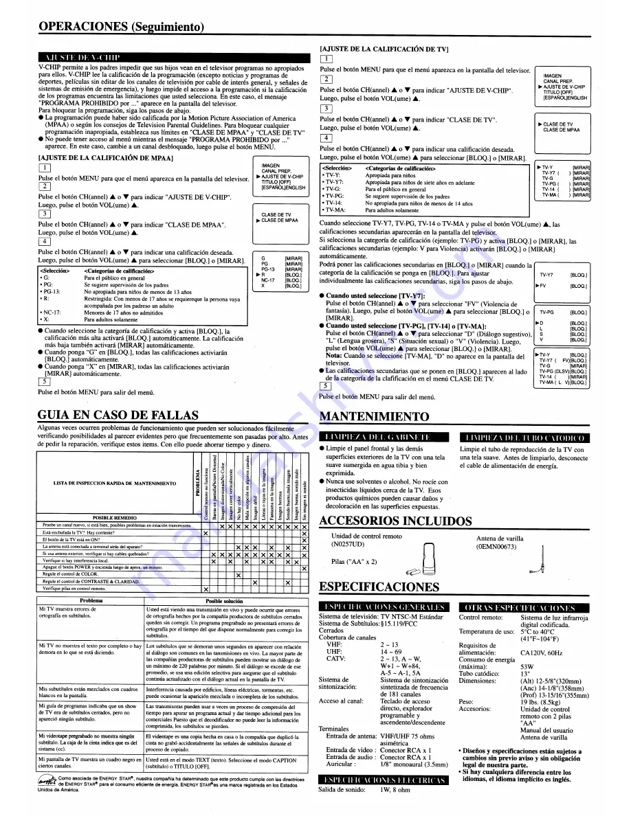 Sylvania Sylvania 4913LT V-Version Скачать руководство пользователя страница 8