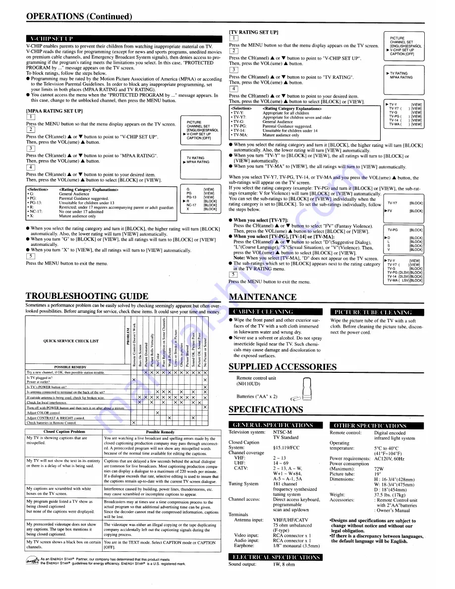 Sylvania Sylvania SRT2019 A Owner'S Manual Download Page 4