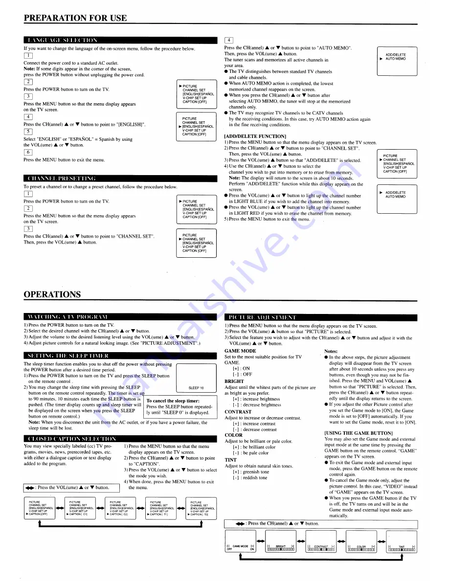 Sylvania TVK139K Owner'S Manual Download Page 3