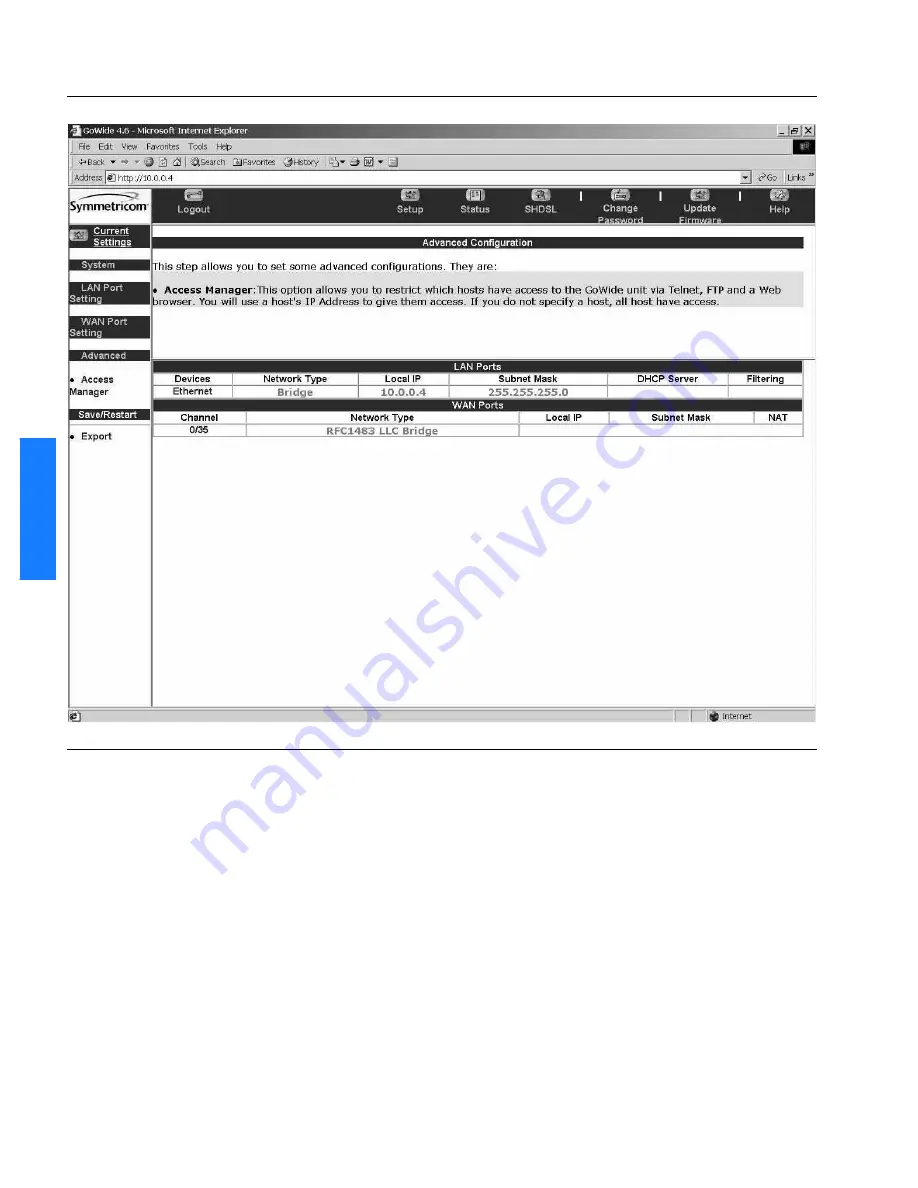 Symmetricom GoWide 4.6 User Manual Download Page 42