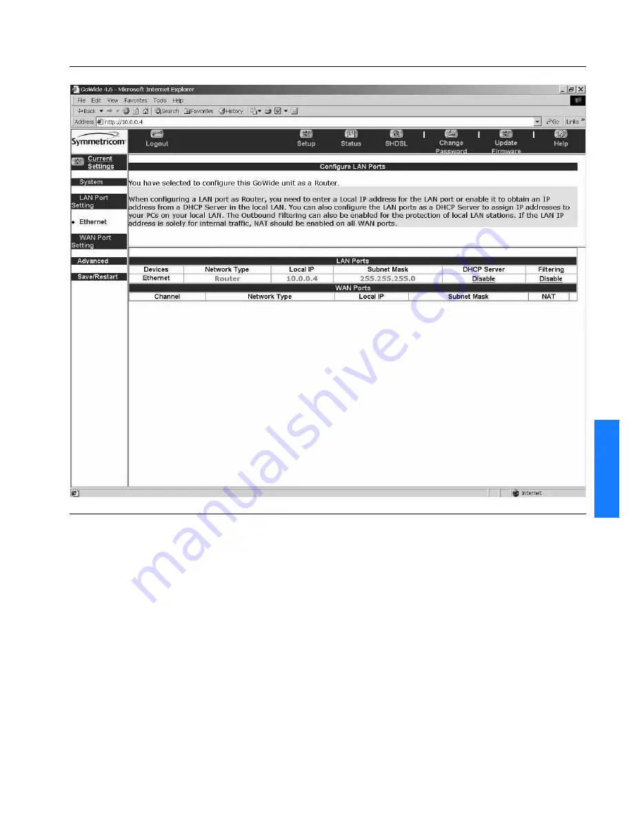 Symmetricom GoWide 4.6 User Manual Download Page 63