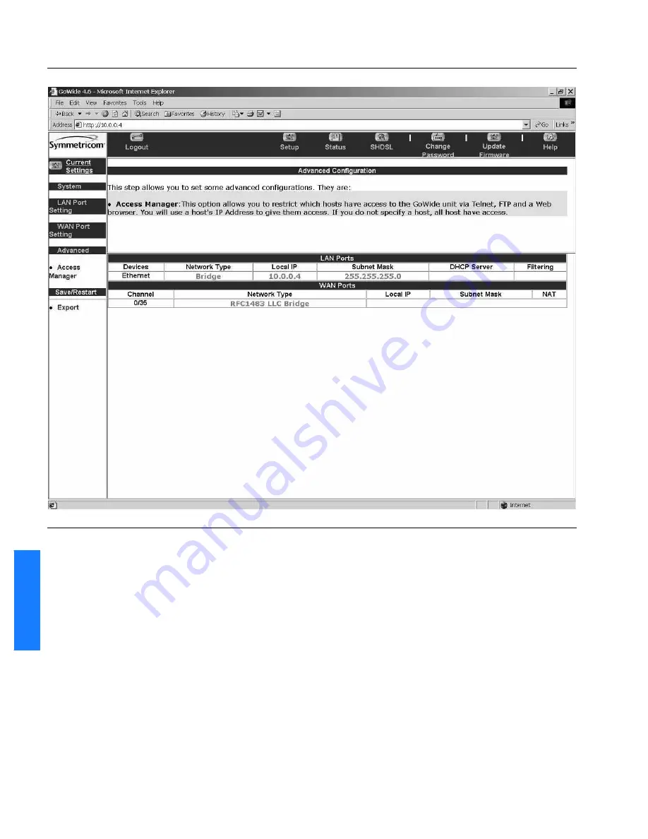 Symmetricom GoWide 4.6 User Manual Download Page 106