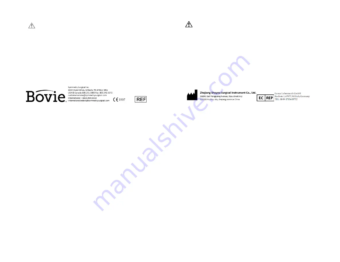 Symmetry Surgical Bovie ORCA ISEP1000 Indications For Use Download Page 26